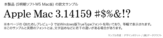 S明朝ソフトW5 (TT-S明朝ソフトW5) (JIS2004字形対応書体同梱)