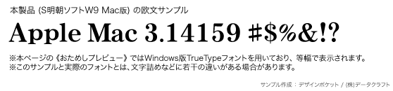 S明朝ソフトW9 (TT-S明朝ソフトW9) (JIS2004字形対応書体同梱)