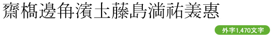 FEJN5明朝外字 (外字1,470文字のみ)