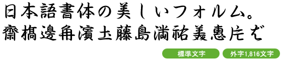 FEV行書体F-M (外字1,816文字＋標準文字)