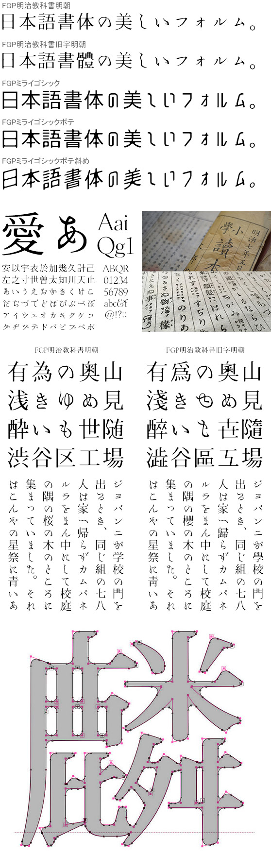 FGP明治教科書明朝&ミライゴシック (旧字 同梱)