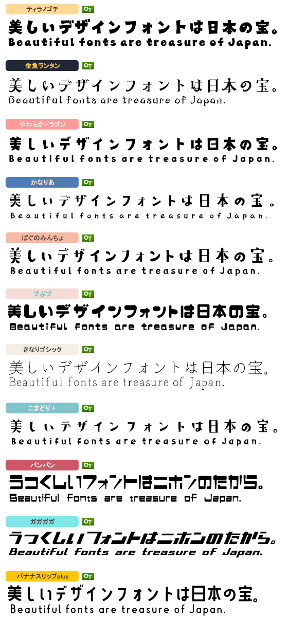 ヤマナカデザインワークス 10書体セット