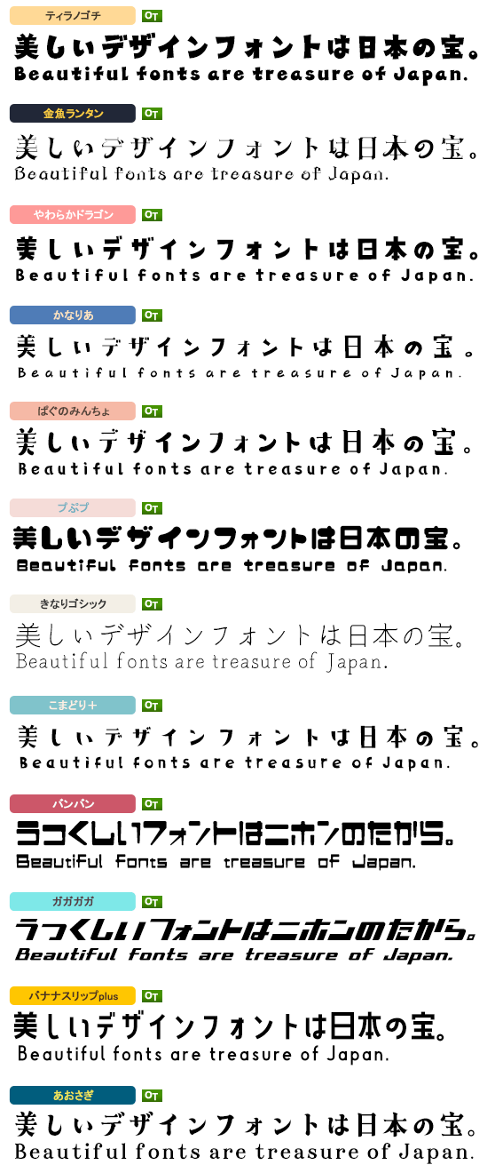 ヤマナカデザインワークス 10書体セット