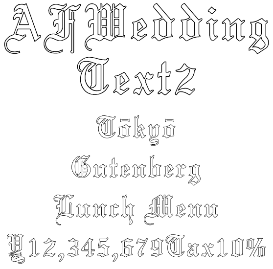 アメコミ古文書 欧文フォント AFWeddingText2Rev