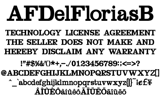 大文字専用欧文フォント AFDelFloriasB