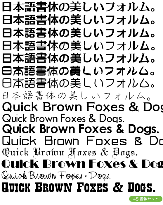 タイトル・見出しの表現力を高める！和文・欧文 45書体セット