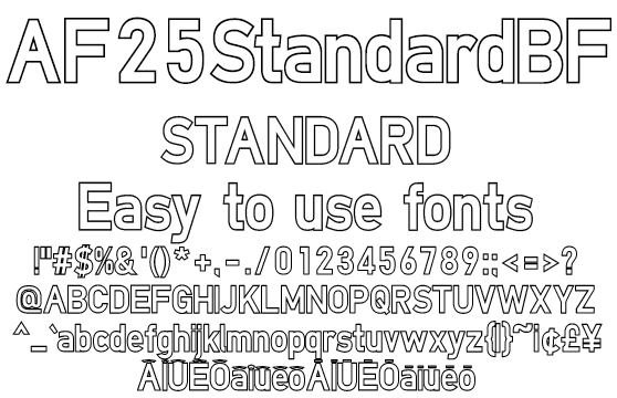 本文と見出しに使える欧文フォント AF25StandardBF