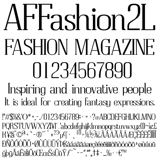 ファッション系 欧文ォント AFFashion2L