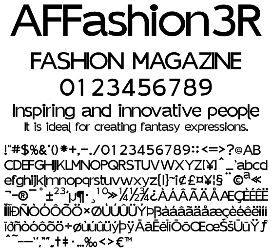 ファッション系 欧文ォント AFFashion3R