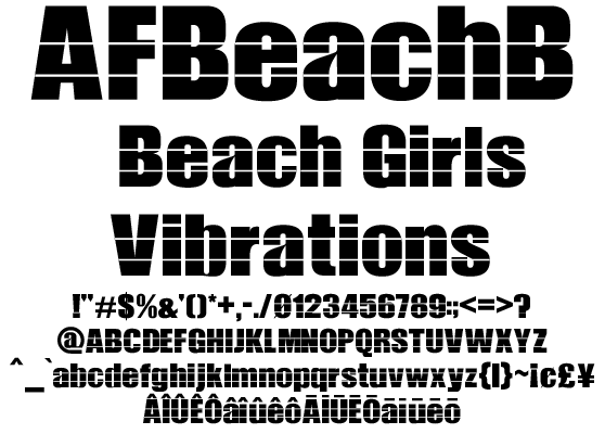スピード感、真夏なスリット欧文フォント AFBeachB