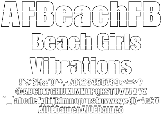 スピード感、真夏なスリット欧文フォント AFBeachFB
