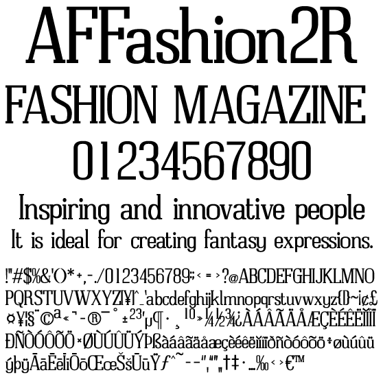 ファッション系 欧文ォント AFFashion2R