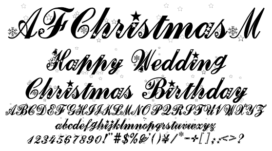 アンティークな筆記体 AFChristmasM