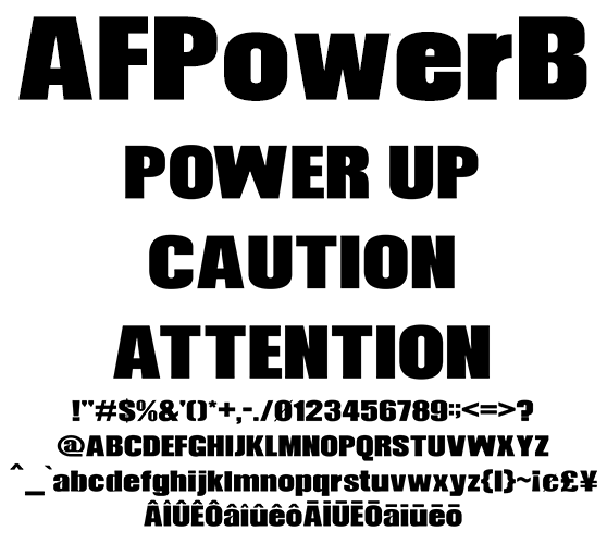 注意喚起欧文フォント AFPowerB