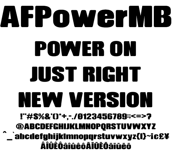 注意喚起欧文フォント AFPowerMB