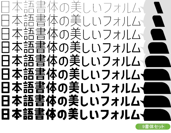コトノモ セミコンデンス Kw-N全ウェイトセット（9書体：Thin～Heavy）