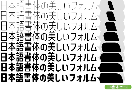 コトノモ コンデンス Kw-N全ウェイトセット（8書体：Thin～ExtraBold）