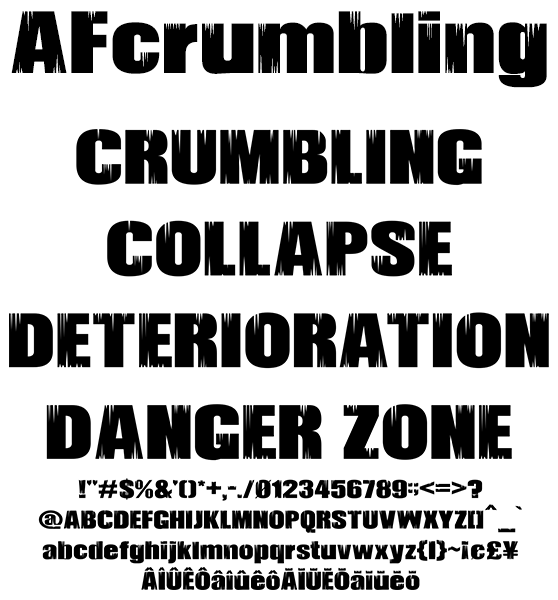 クラック欧文フォント AFcrumbling