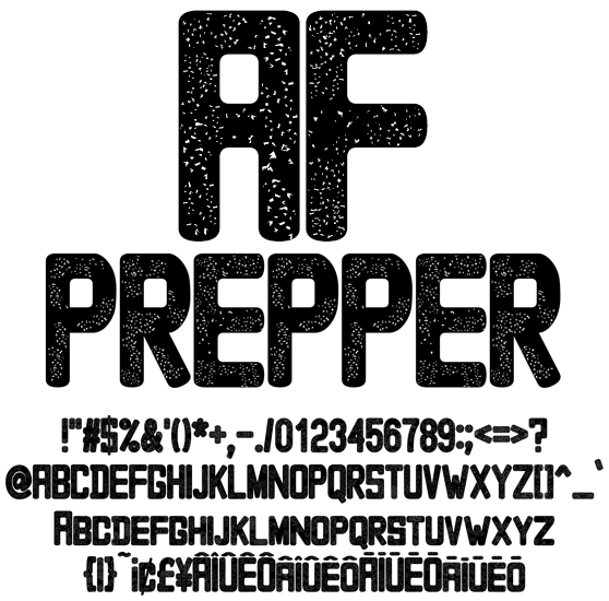 クラック欧文フォント AFPREPPER