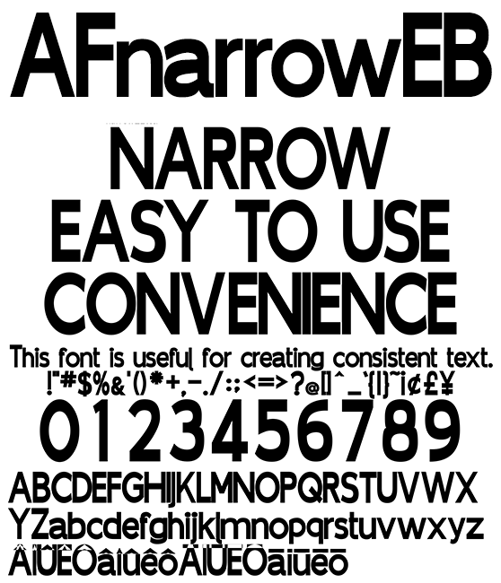 長体太字欧文 AFnarrowEB