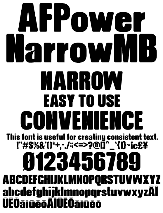 長体太字欧文 AFPowerNarrowMB