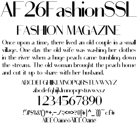 ファッション系 細字サンセリフ欧文 AF26FashionSSL