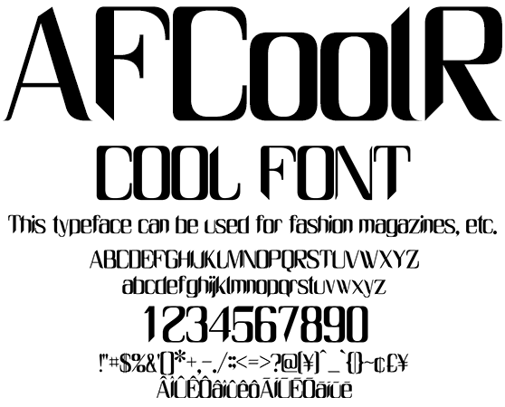 お洒落系欧文 AFCoolR