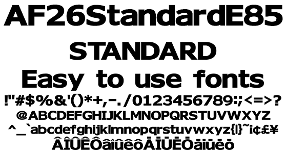 本文と見出しに使える欧文フォント AF26StandardE85
