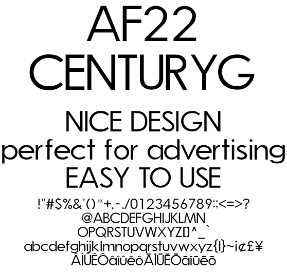 オールマイティな欧文 AF22CENTURYG