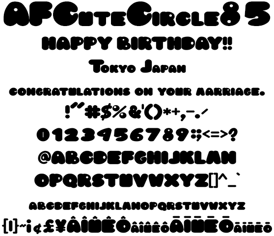 ポップな欧文 AFCuteCircle85