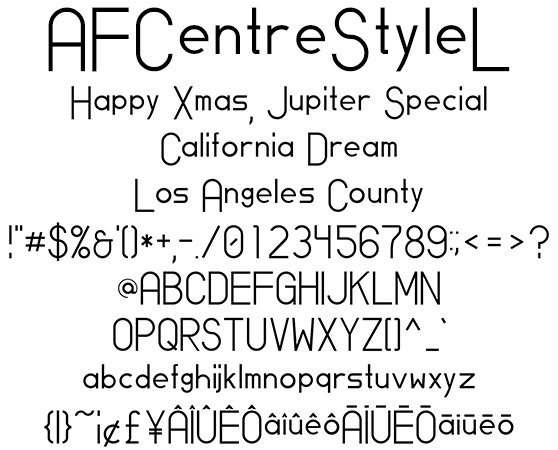 中心揃え欧文 AFCentreStyleL