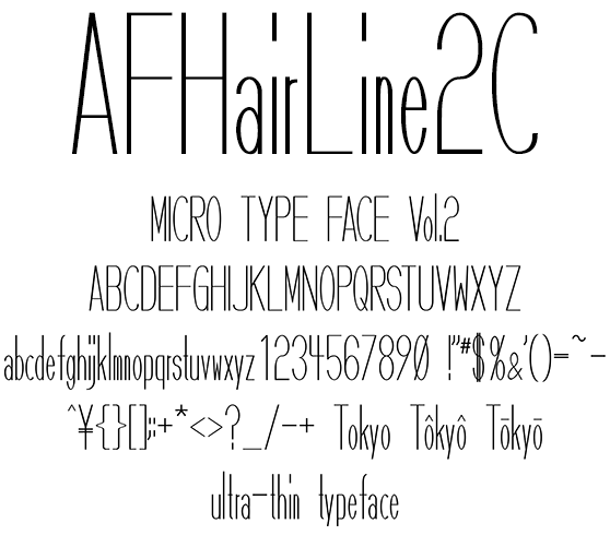 極細欧文 AFHairLine2C