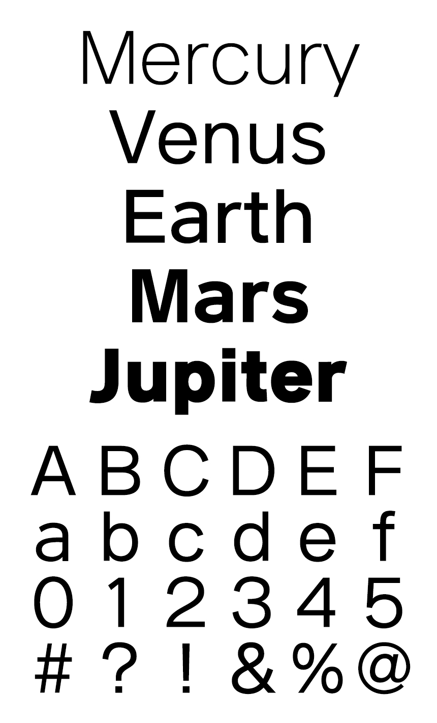 FONT1000 フォント F1000-惑星A En 5書体セット