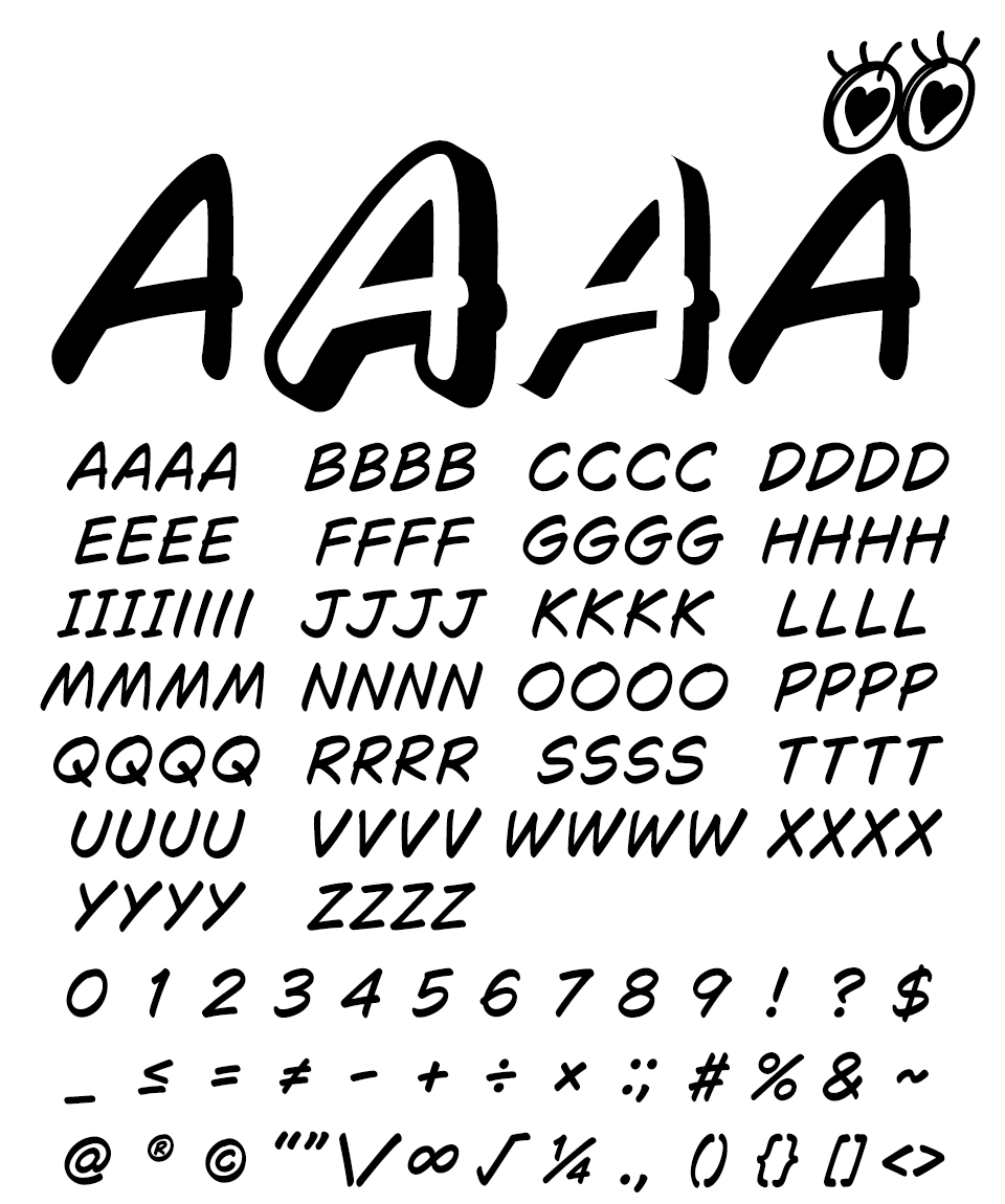 Iwata Clip Studio Comic Italic イワタクリップスタジオコミックイタリック 文字見本