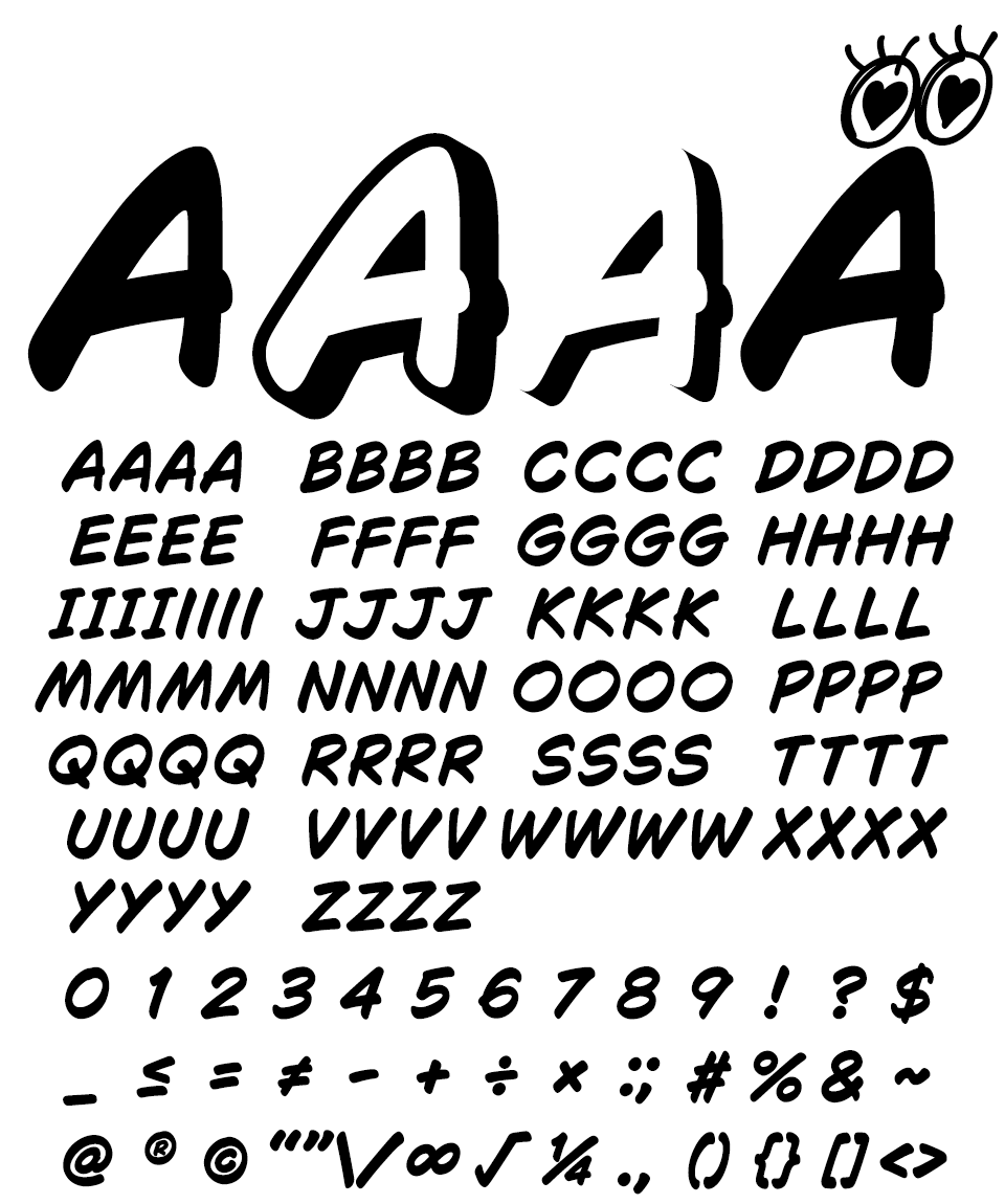 Iwata Clip Studio Comic Bold Italic イワタクリップスタジオコミックボールドイタリック 文字見本