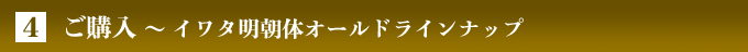 同人誌小説に合う イワタ明朝体オールドのラインナップ