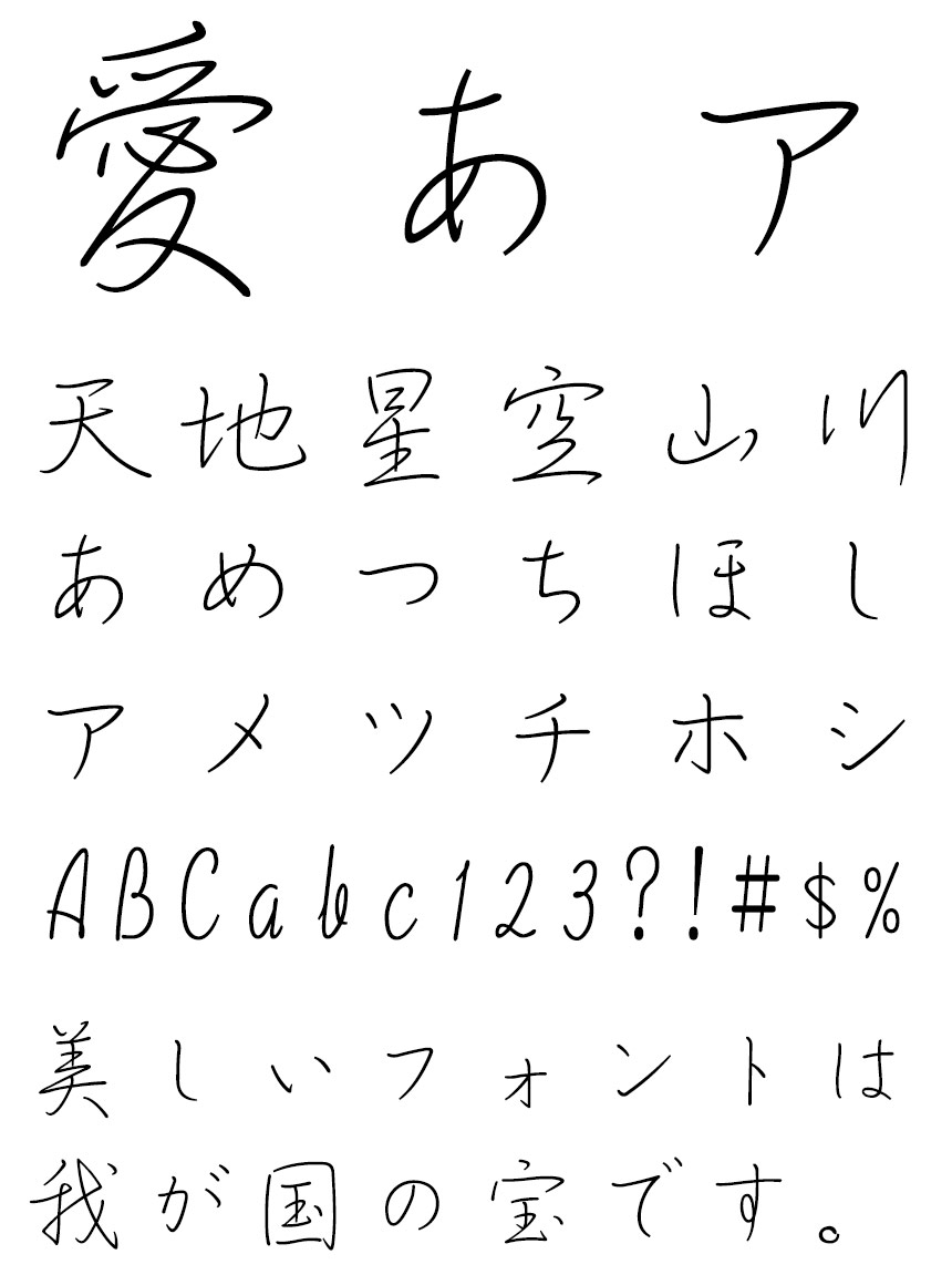 リコー フォント 手書き書体 HG千葉ペン字体