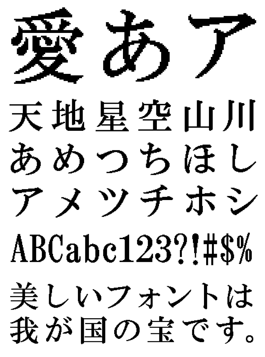 リコー フォント ドット HGドット_明朝B56-54