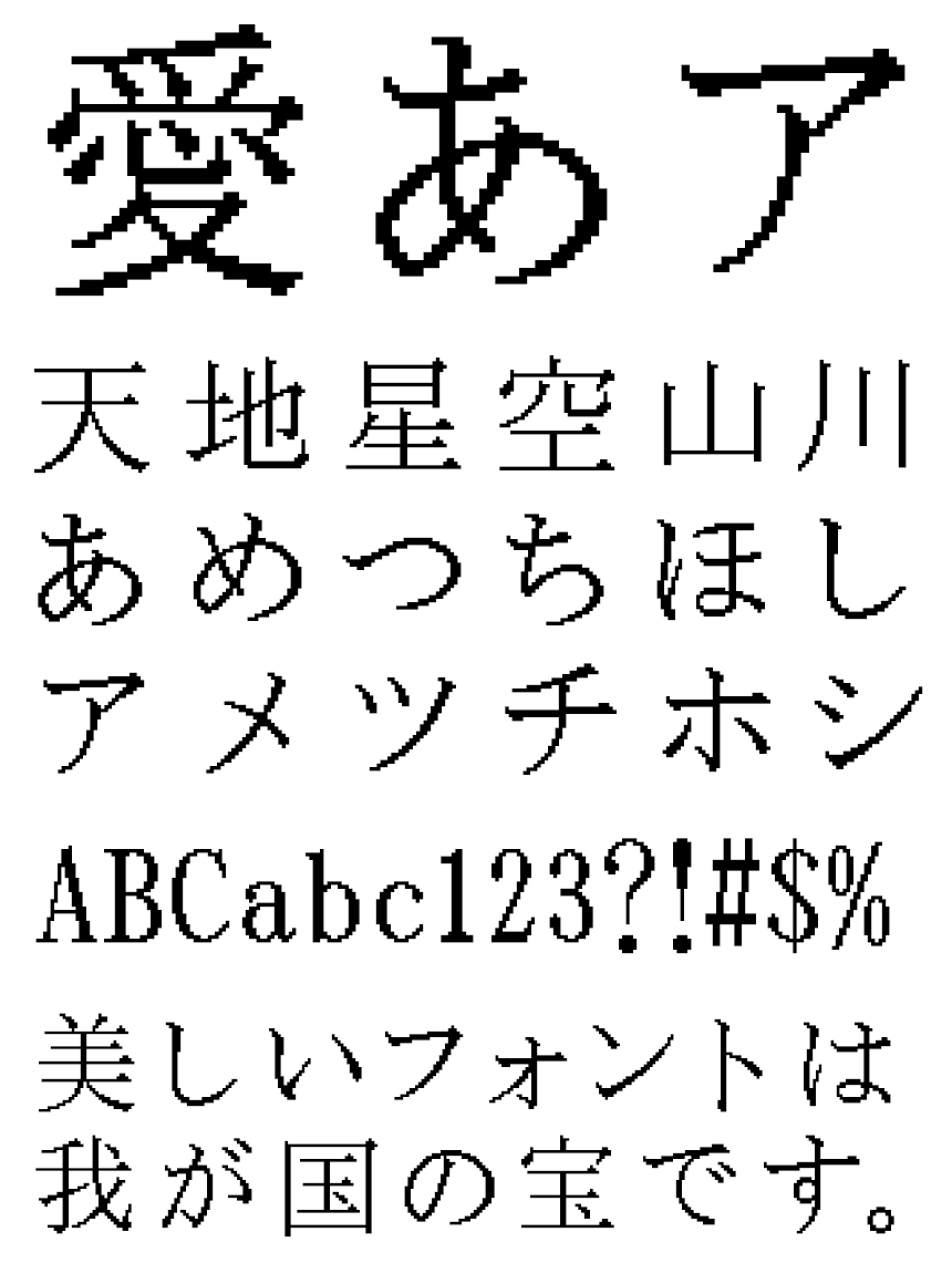 リコー フォント ドット HGドット_明朝M36-35