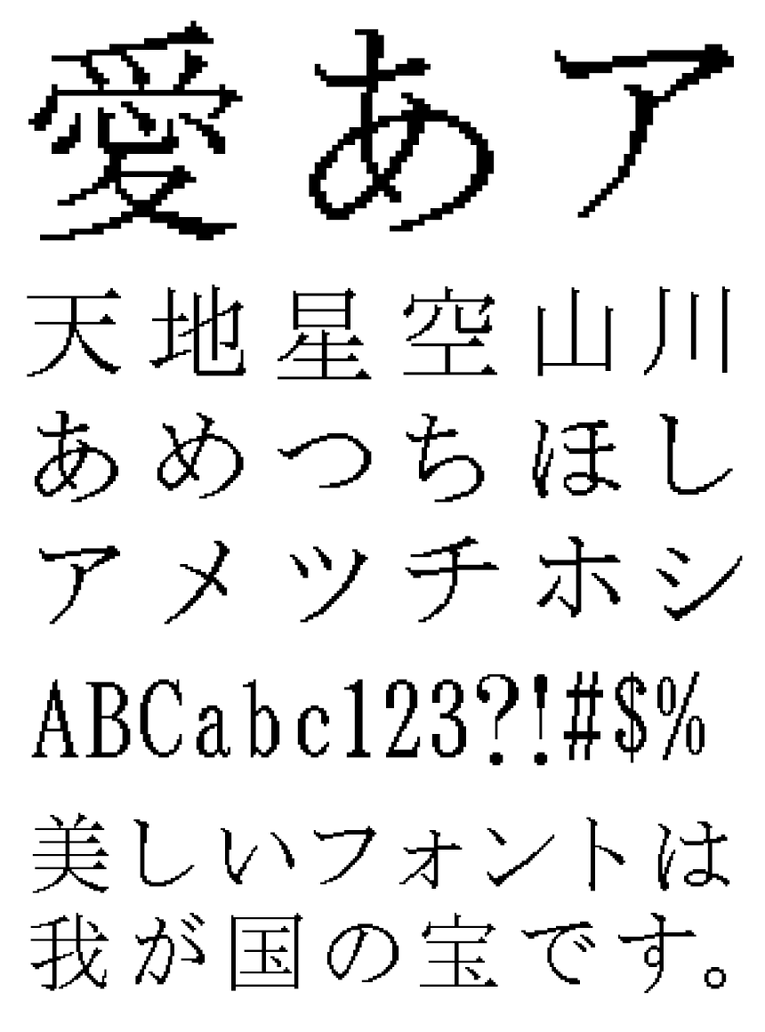 リコー フォント ドット HGドット_明朝M40-38