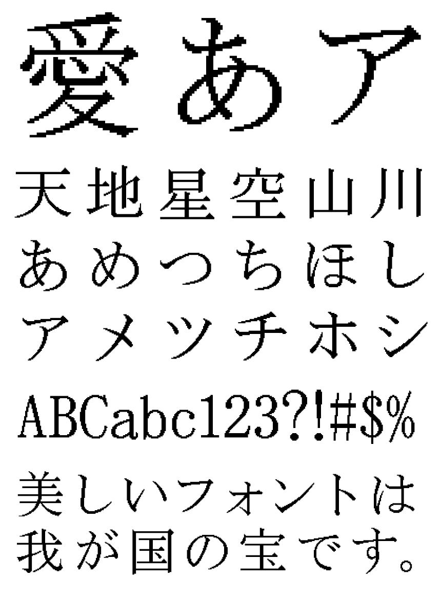 リコー フォント ドット HGドット_明朝M56-54