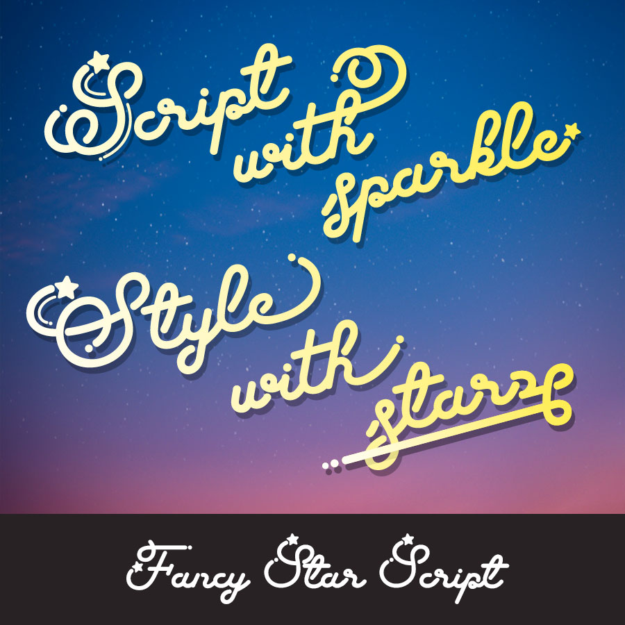 Fancy Star Script シティポップでレトロな筆記体、スクリプト体 イメージ