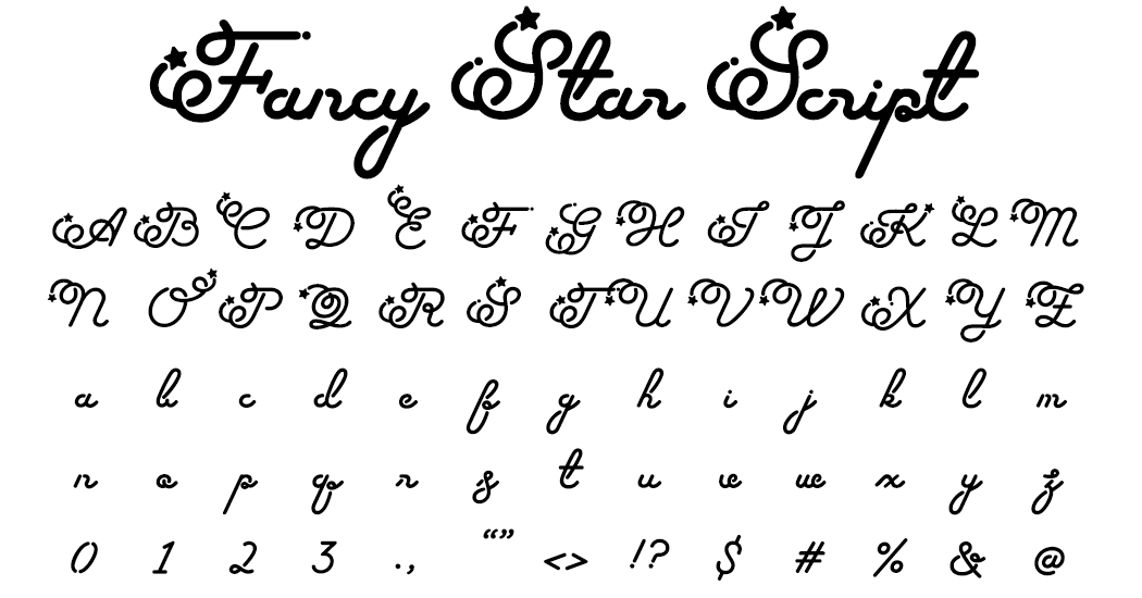 Fancy Star Script ss2 シティポップでレトロな筆記体、スクリプト体