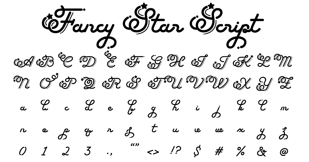Fancy Star Script ss3 シティポップでレトロな筆記体、スクリプト体