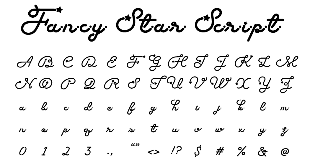 Fancy Star Script ss4 シティポップでレトロな筆記体、スクリプト体