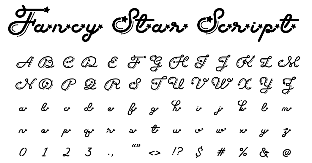 Fancy Star Script ss5 シティポップでレトロな筆記体、スクリプト体