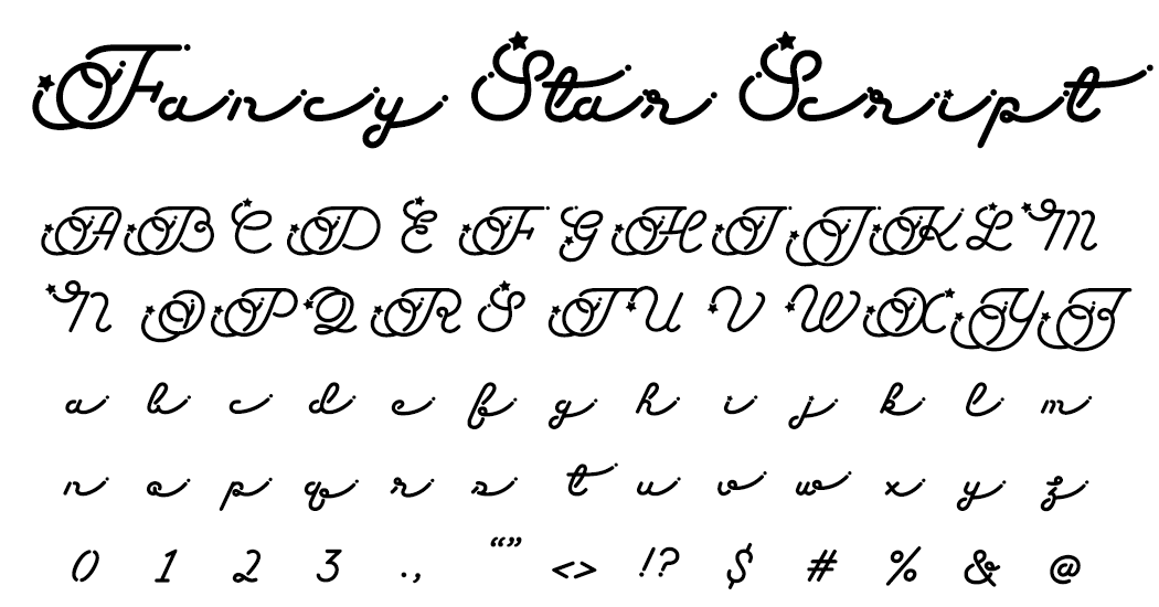 Fancy Star Script ss12 シティポップでレトロな筆記体、スクリプト体