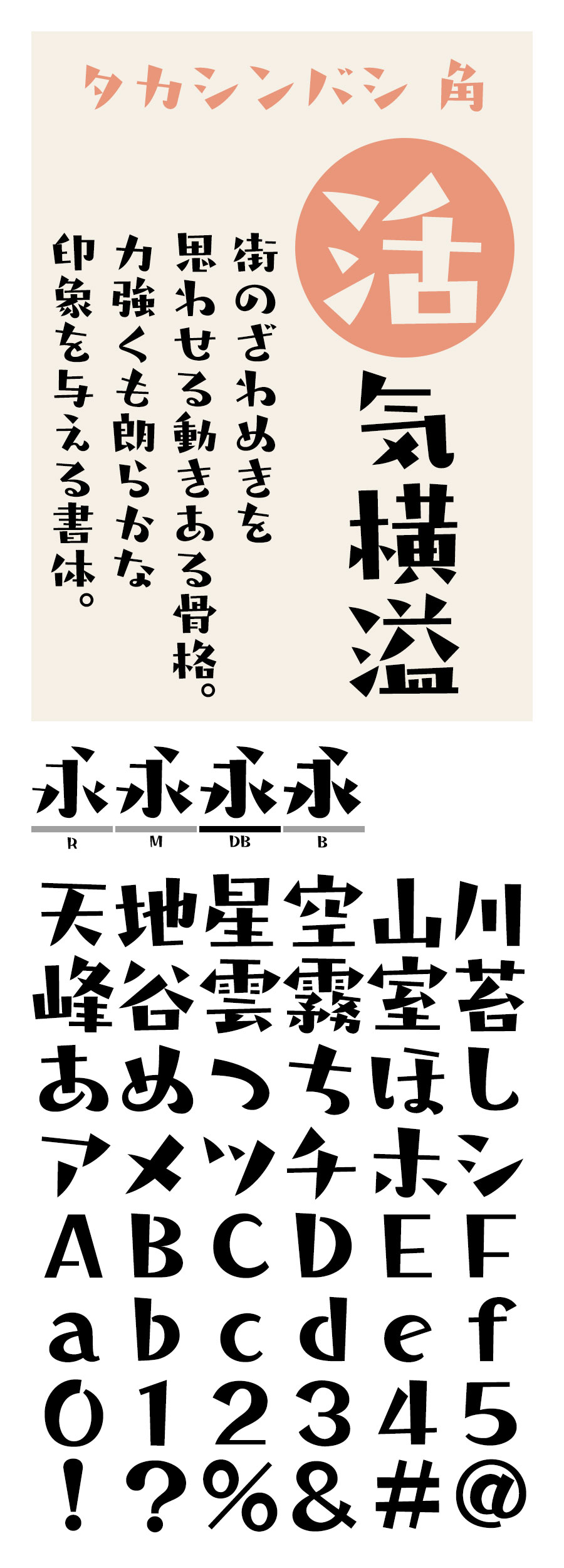 タカシンバシ角 フォント タカ書体