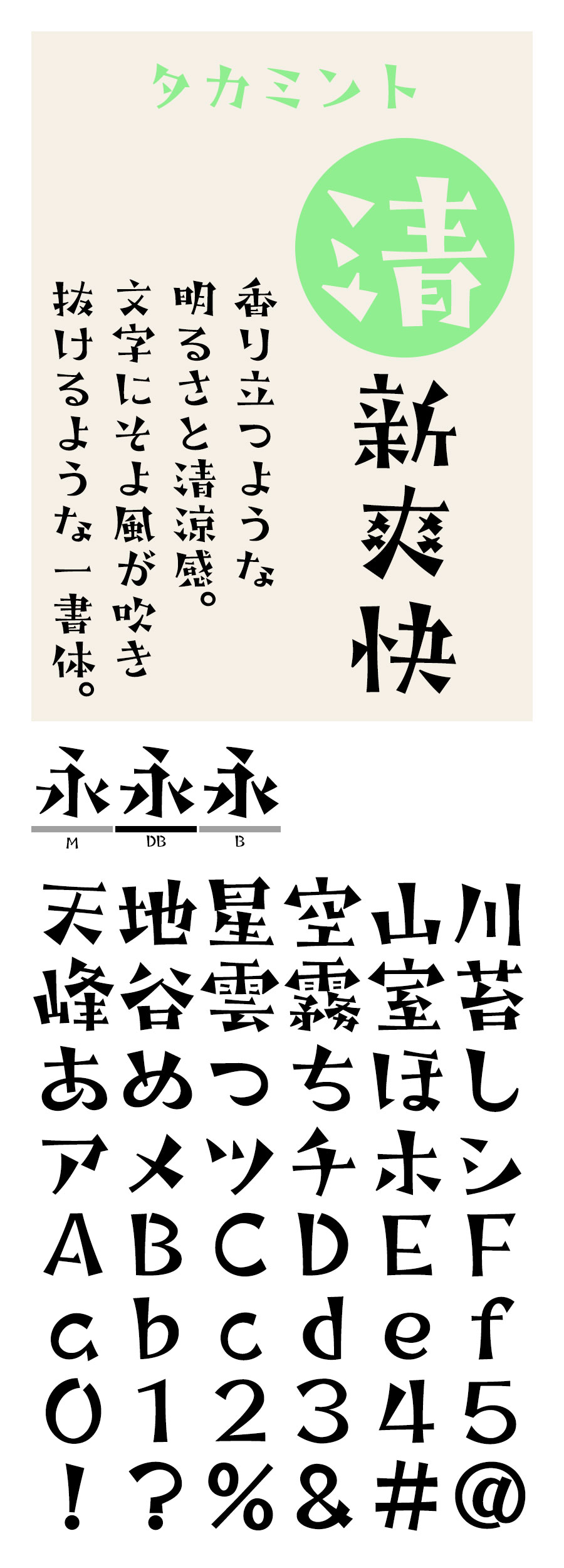 タカミント角 フォント タカ書体