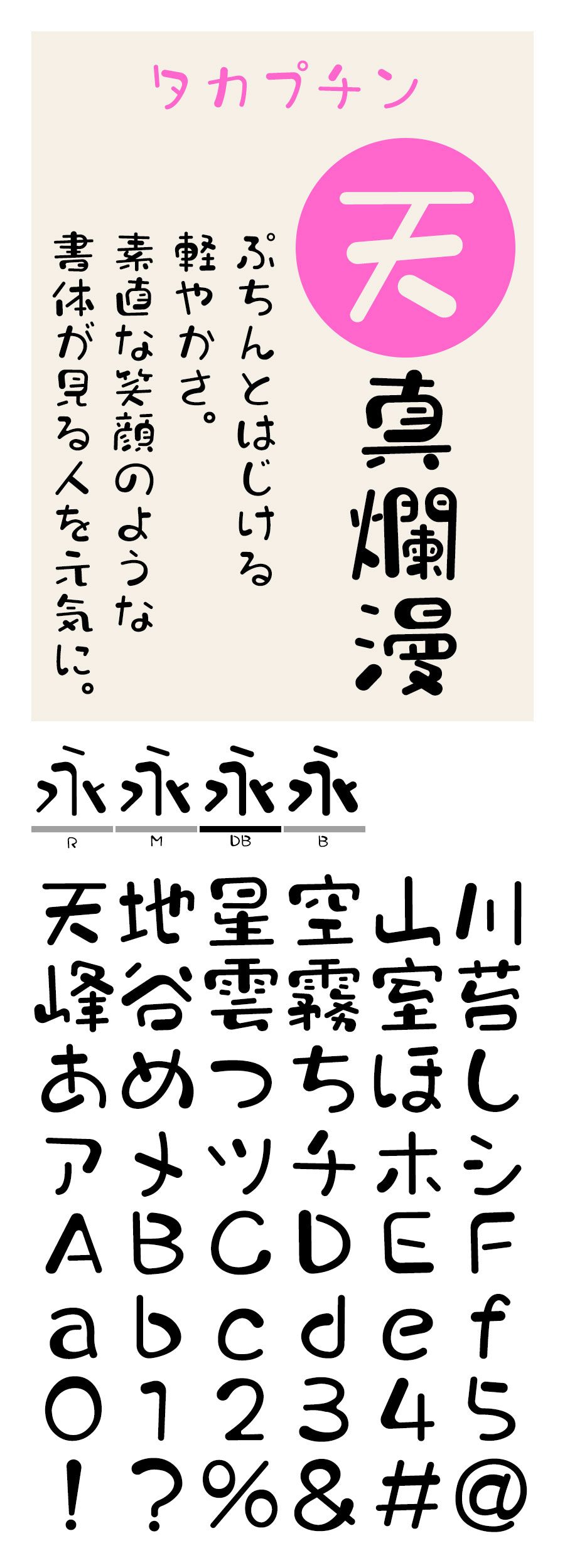 タカプチン フォント タカ書体